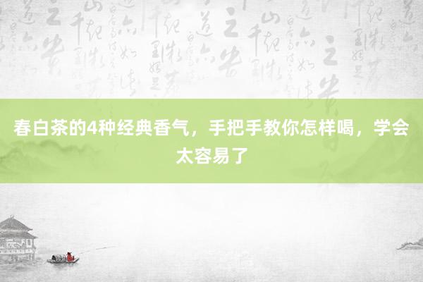 春白茶的4种经典香气，手把手教你怎样喝，学会太容易了