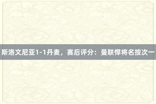 斯洛文尼亚1-1丹麦，赛后评分：曼联悍将名按次一