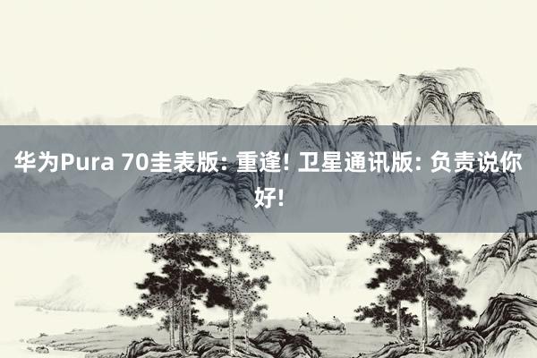 华为Pura 70圭表版: 重逢! 卫星通讯版: 负责说你好!