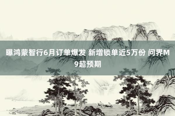 曝鸿蒙智行6月订单爆发 新增锁单近5万份 问界M9超预期