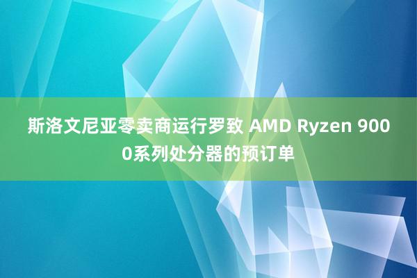 斯洛文尼亚零卖商运行罗致 AMD Ryzen 9000系列处分器的预订单