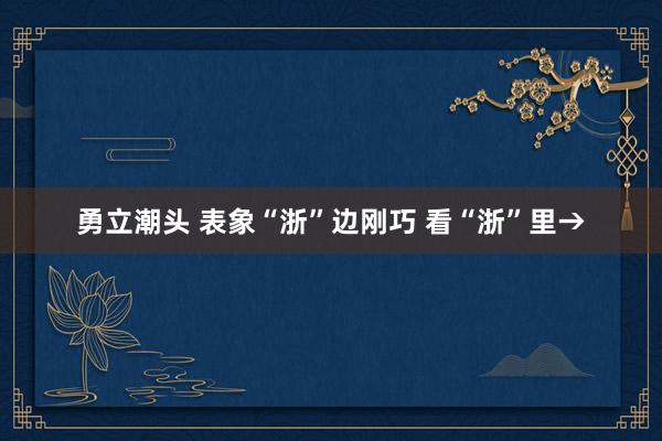 勇立潮头 表象“浙”边刚巧 看“浙”里→