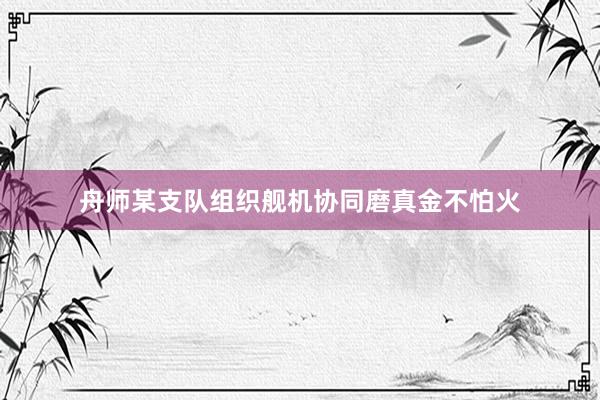 舟师某支队组织舰机协同磨真金不怕火