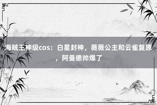 海贼王神级cos：白星封神，薇薇公主和云雀复原，阿曼德帅爆了