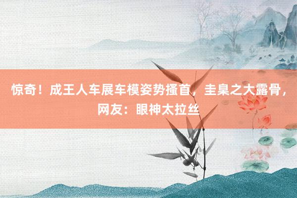 惊奇！成王人车展车模姿势搔首，圭臬之大露骨，网友：眼神太拉丝