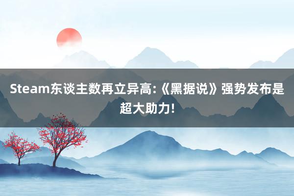 Steam东谈主数再立异高:《黑据说》强势发布是超大助力!