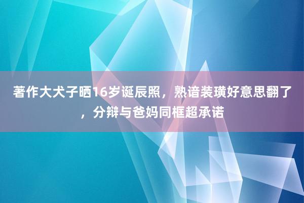 著作大犬子晒16岁诞辰照，熟谙装璜好意思翻了，分辩与爸妈同框超承诺