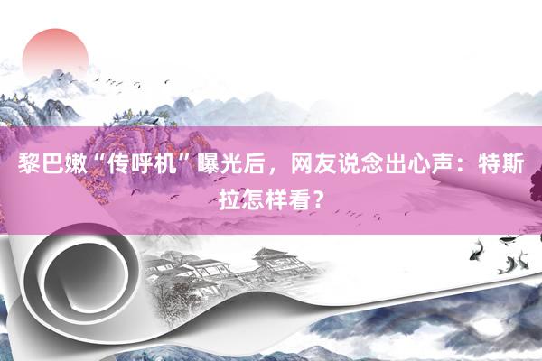 黎巴嫩“传呼机”曝光后，网友说念出心声：特斯拉怎样看？