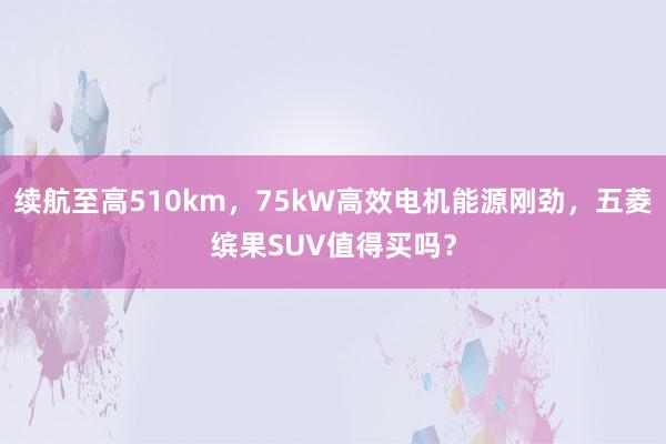 续航至高510km，75kW高效电机能源刚劲，五菱缤果SUV值得买吗？