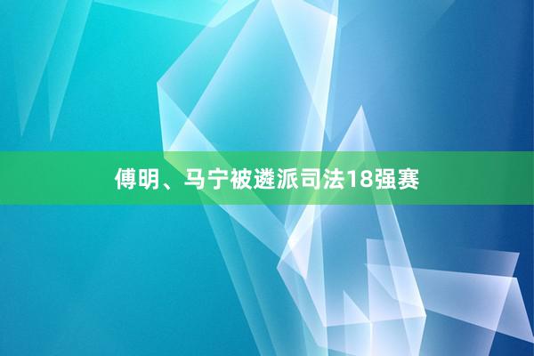 傅明、马宁被遴派司法18强赛